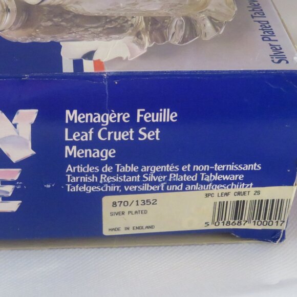 *Vintage* Queen Anne Leaf Cruet Set Silver Plated (K432) - Picture 2 of 11